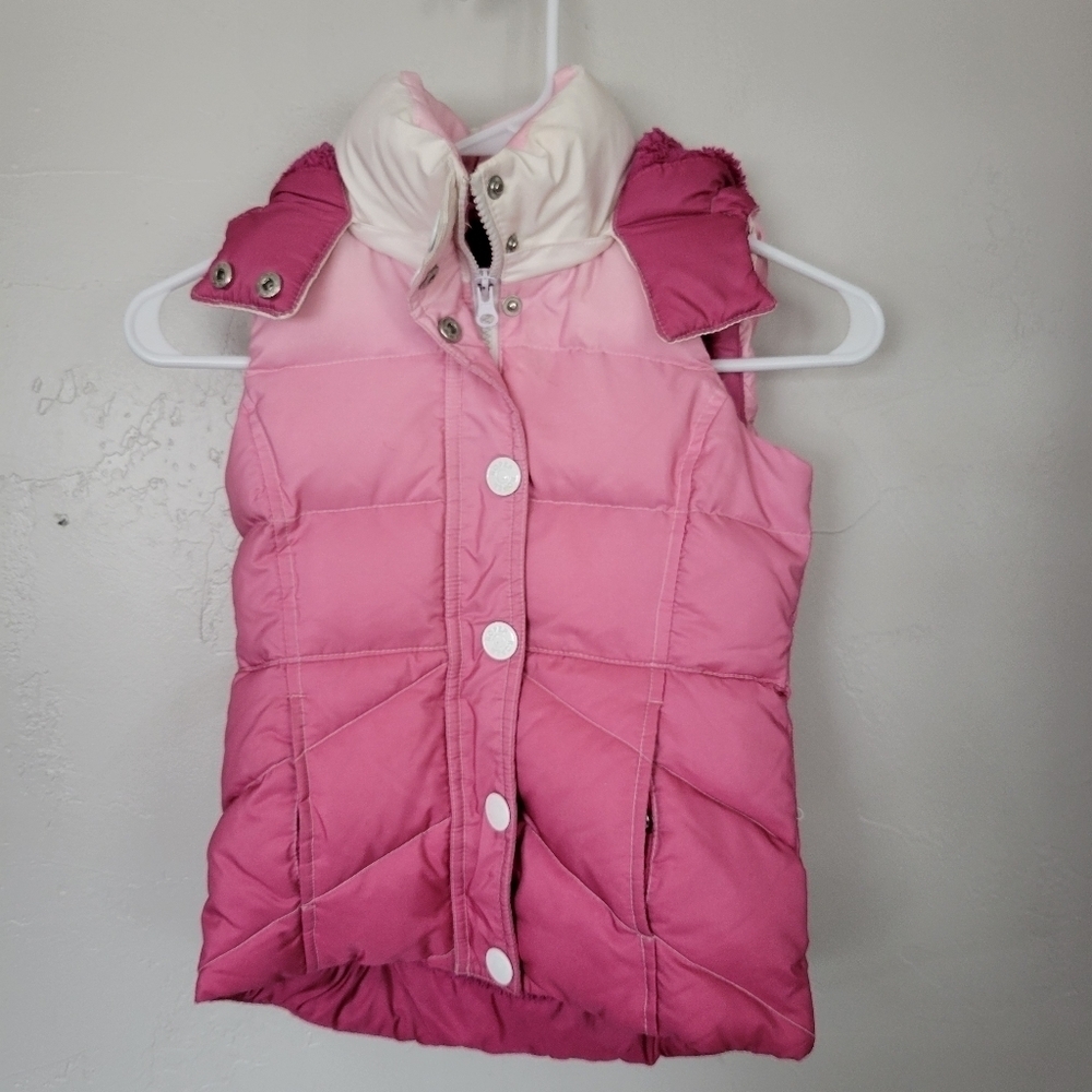 Roper Little Girls Small 6-6X Ombre Pink Vest Quilted Puffer Down Feather Warm